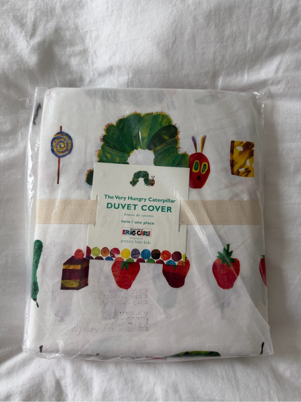 Pottery Barn Kids The Very Hungry Caterpillar White Duvet Cover